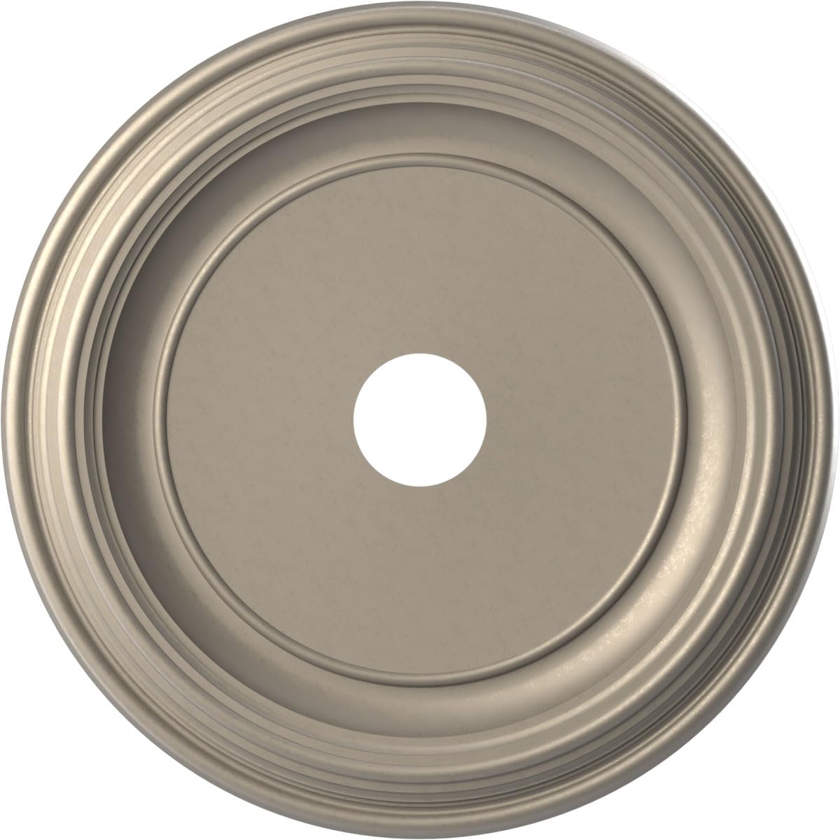 22Od X 3 1/2Id X 1 1/2P Traditional Thermoformed Pvc Ceiling Medallion (Fits Canopies Up To 13 1/2), Metallic Silver Metallic