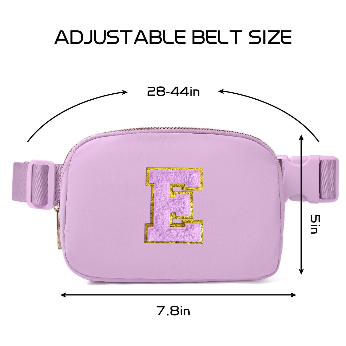 Gitus Gifts for 8 9 10 11 12 Year Old Girls Belt Bag Fanny Pack Crossbody Bags with Initial Letter Patch Cute Stuff Birthday Gifts for Teen Girls Women Personalized Trend Stuff (Lavender-E)