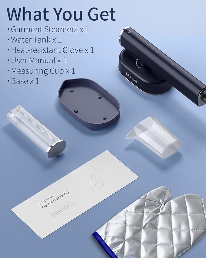 Portable Steamer For Clothes Travel Mini Steamer and Iron Fast 10s Heat-Up, Horizontal and Vertical 1200W Effortless Wrinkle Removal, Garment Steamer and Iron for Travel Office Home(110-120V)