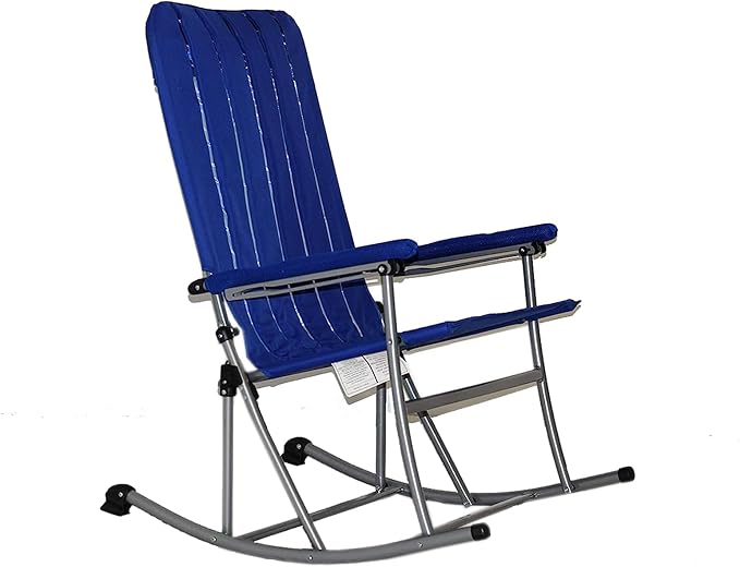 EEZ RV Products Premium Patio/Outdoor Folding Rocking Chair - Blue