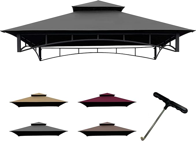 Coastshade Replacement Gill Gazebo BBQ Canopy Top for Model #L-GG001PST-F,8x5 Gazebo Grill Canopy BBQ Gazebos Top Only(Gray)
