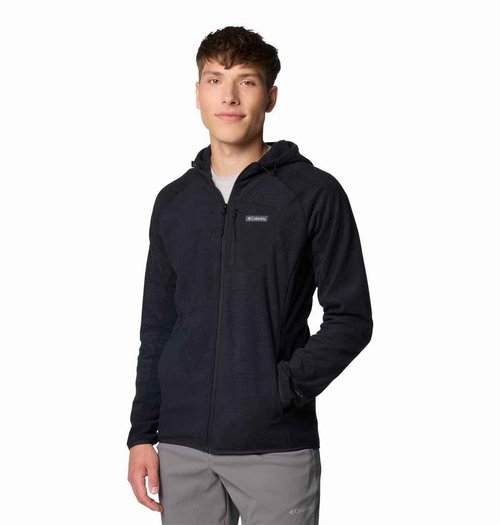 Columbia Men's Outdoor Tracks Hooded Full Zip II, Black, Medium