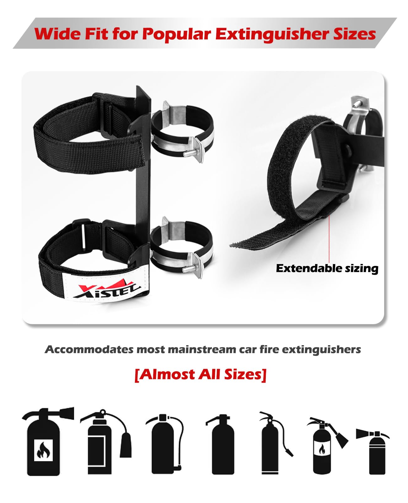 Quick Release UTV Fire Extinguisher Mount Kit Fire Extinguisher Holder Adjustable Roll Bar Fire Extinguishers Mount Bracket for Vehicle Easy Install on 1.75"-2" Roll Cage SXS Polaris RZR Can Am X3