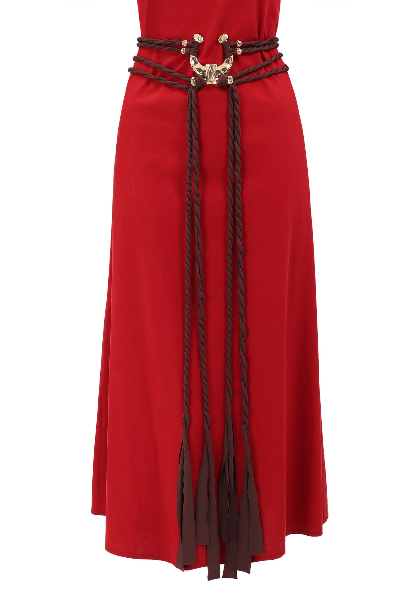 KUOIN Renaissance Troll Cross Belt, Women Medieval Witch Pagan Rope Waist Chain Sash Costume Accessory for Dress (A)