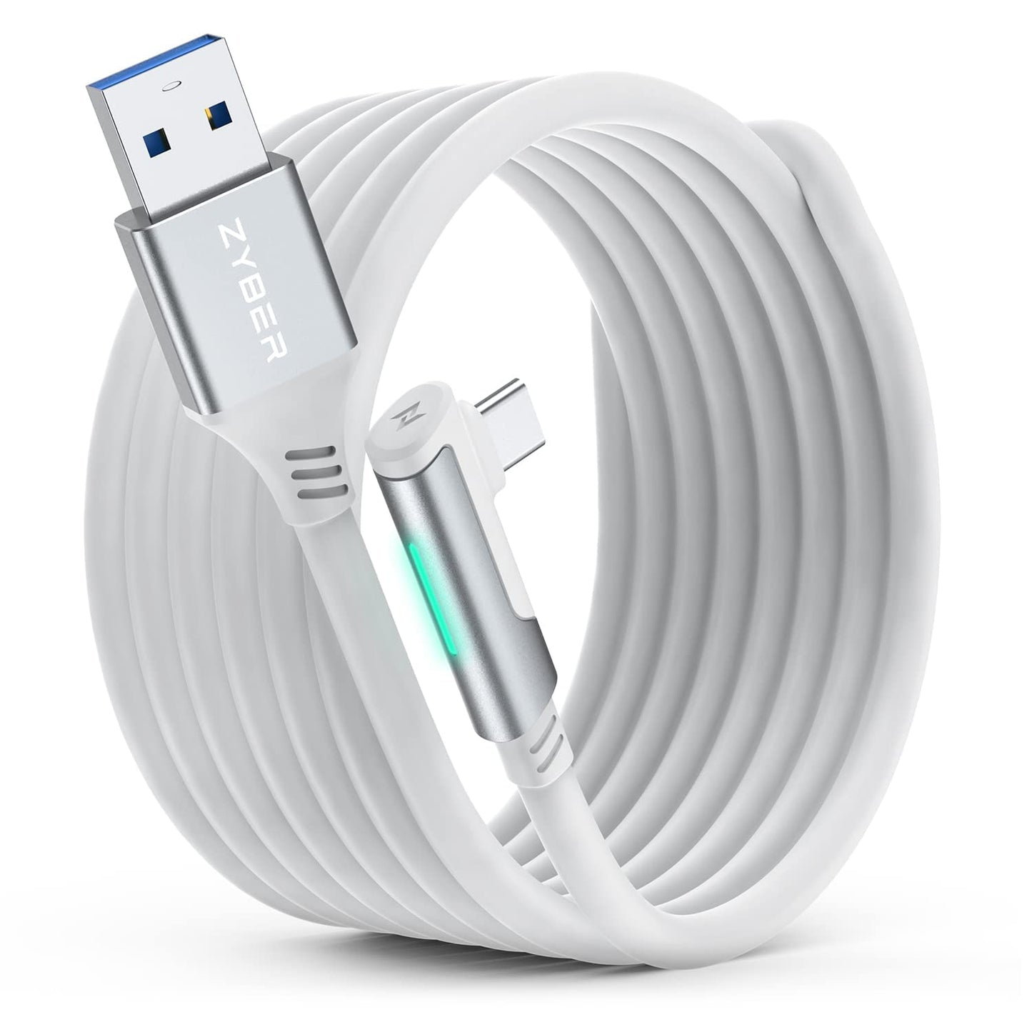 ZYBER Link Cable 16 FT for Meta Quest 2 Quest Pro Pico 4 Accessories, VR Headset PC Link Cable for Oculus Quest 2/1 Gaming PC, H