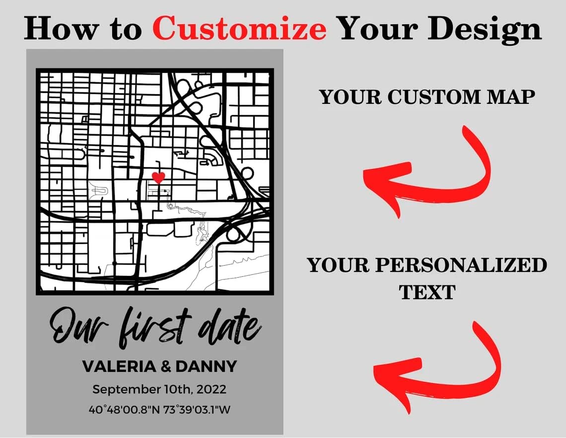 NEXT DAY SHIP Custom Our First Date Map Block - Couple Map, Where It All Began, Gift for Her, Acrylic Plaque Couple Gift, Custom Location, Couples Gift, Gifts for Wife and Husband Anniversary