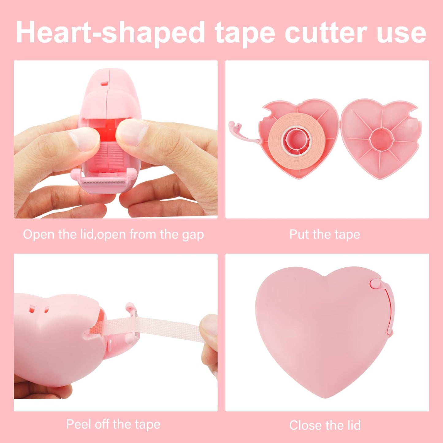 Mekupeu Eyelash Extension Tape Breathable Eyelash Tape with Heart Shaped Tape Cutter Adhesive Non Woven Eyelash Tape Ladies Make