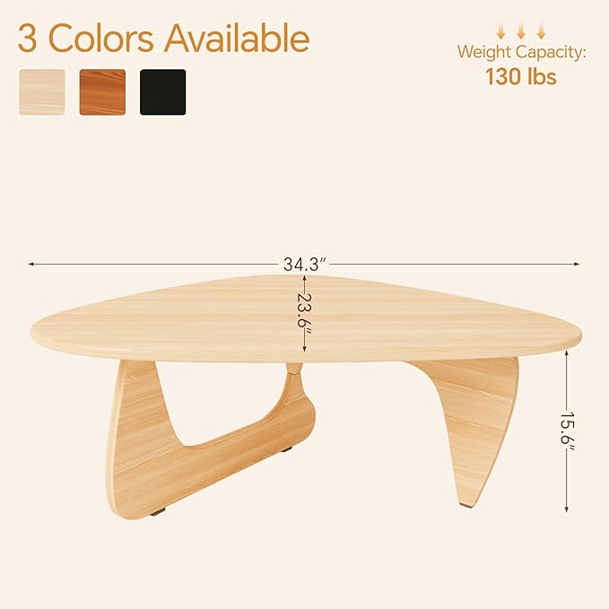 LUCKIIA Coffee Tables Wood Small Farmhouse Coffee Table Mid-Century Modern Wood Center Table for Living Room, Original, 35 Inch