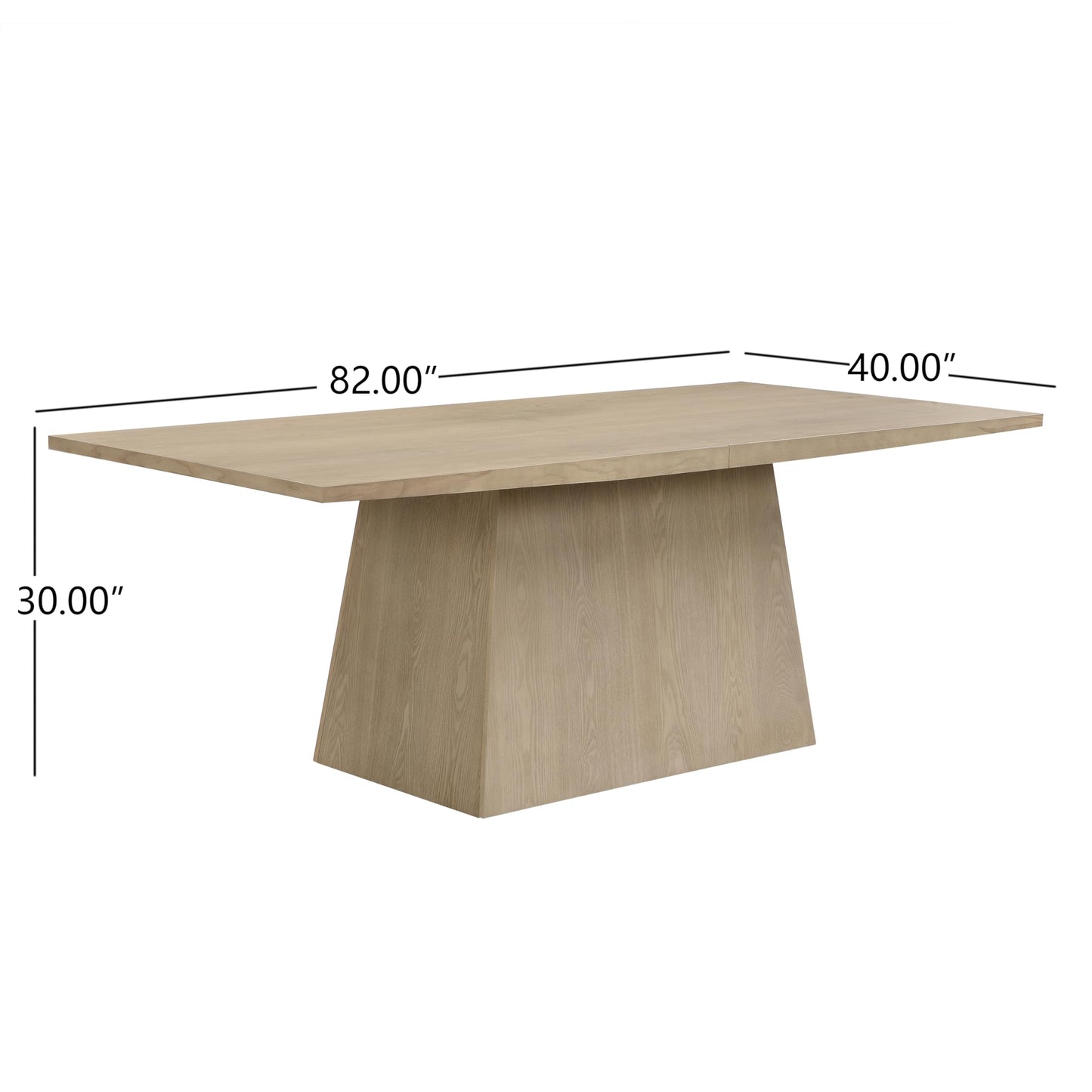 Christopher Knight Home Coadz 82 inch Wooden Dining Table, Modern Rectangular Kitchen Dinner Table for 6-8 People, Pedestal Wooden Dining Furniture for Kitchen Office Conference Room, Light Natural