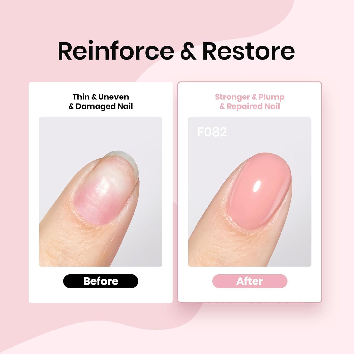 Beetles Rubber Base Builder Nail Gel Set - 6 Colors Nude Pink White Base Gel Polish for Nail Extension, Repair and Sculpting, Soak Off LED Manicure Art Design Gifts for Women