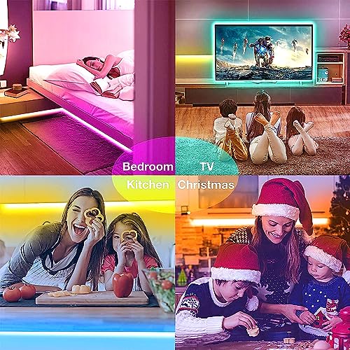 hyrion Smart LED Lights for Bedroom 100ft, Voice Control Strip Lights with Alexa and Google Assistant, RGB Color Changing,...