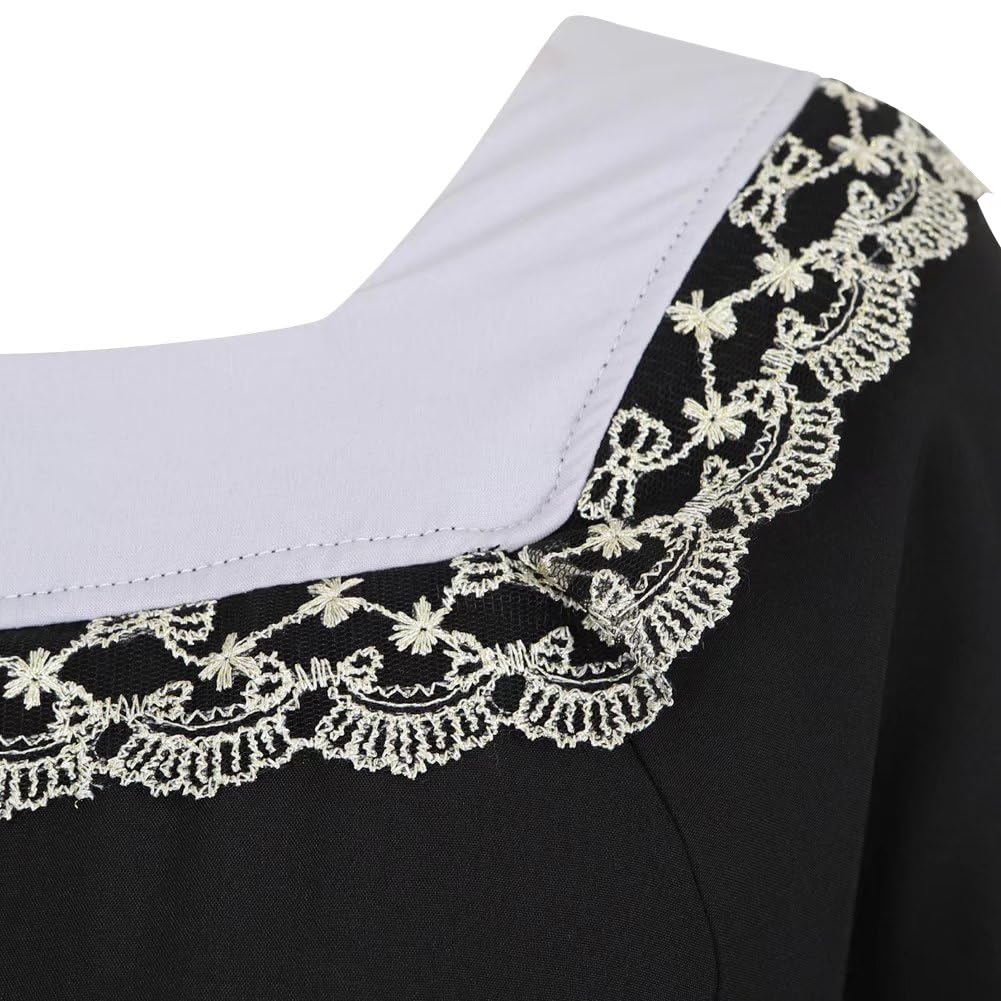Medieval Dress Long Renaissance Costume Gown Irish Over Deluxe Victorian Vintage Cosplay Women Black XS