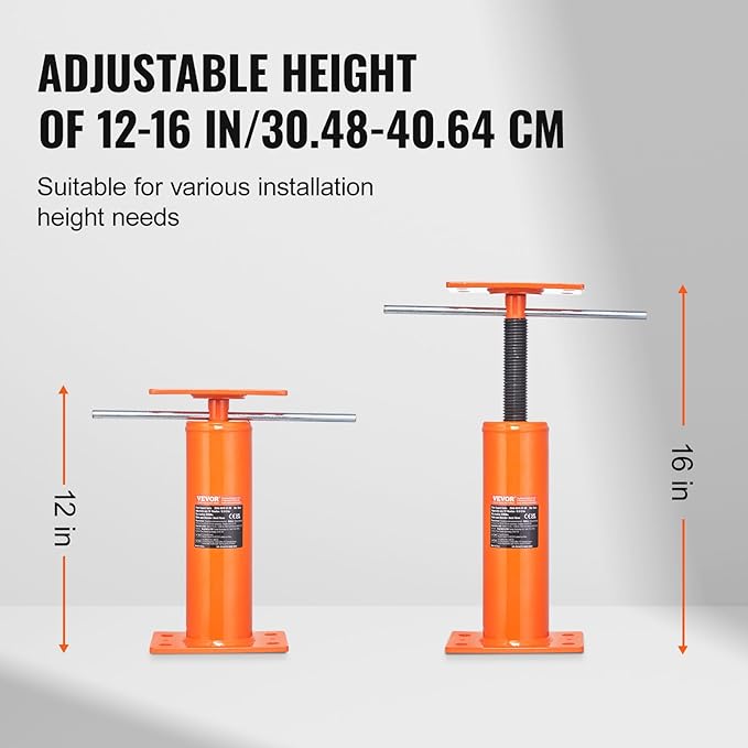 VEVOR House Floor Jack, 12"-16" Height Range, 9700 lbs Max Load Capacity, Adjustable Support Beam Basement Jack Post Pole for Leveling, Lift Support Steel Telescoping Jack Post for Temporary Support