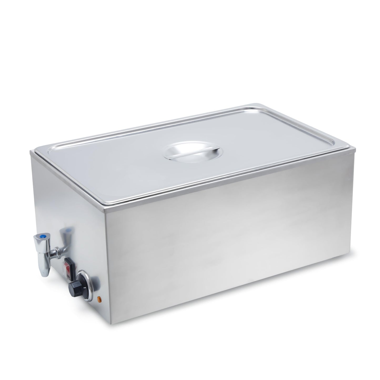 SYBO Commercial Grade Stainless Steel Bain Marie Buffet Food Warmer Steam Table for Catering and Restaurants (1 Section with Tap)