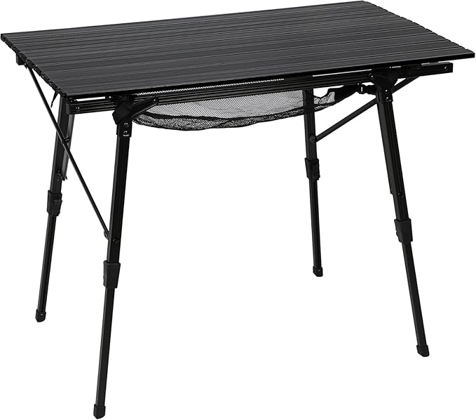 PORTAL Camping Table Foldable Portable with Adjustable Legs, Aluminum Folding Table Roll Up Table with Carrying Bag for Ou...