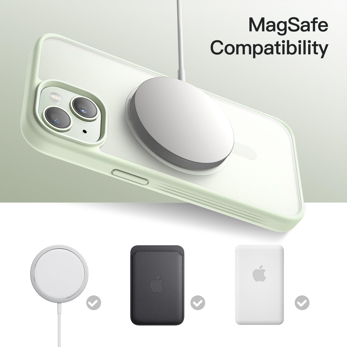 Jetech 360 Degree Rotatable Ring Case For Iphone 15 6.1-Inch Compatible With Magsafe, Slim Shockproof Phone Cover With Stand & R