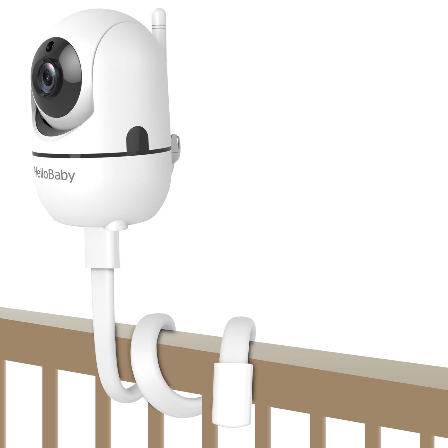 HelloBaby Baby Monitor Mount for HB6550/ Pro/ HB6560/ HB6240/ HB65/ HB6351/ HB6339/ HB66, 20 Inch Flexible Arm Bracket, Sturdy Camera Holder Attaches to Crib Cot Shelves, No Tools or Wall Damage
