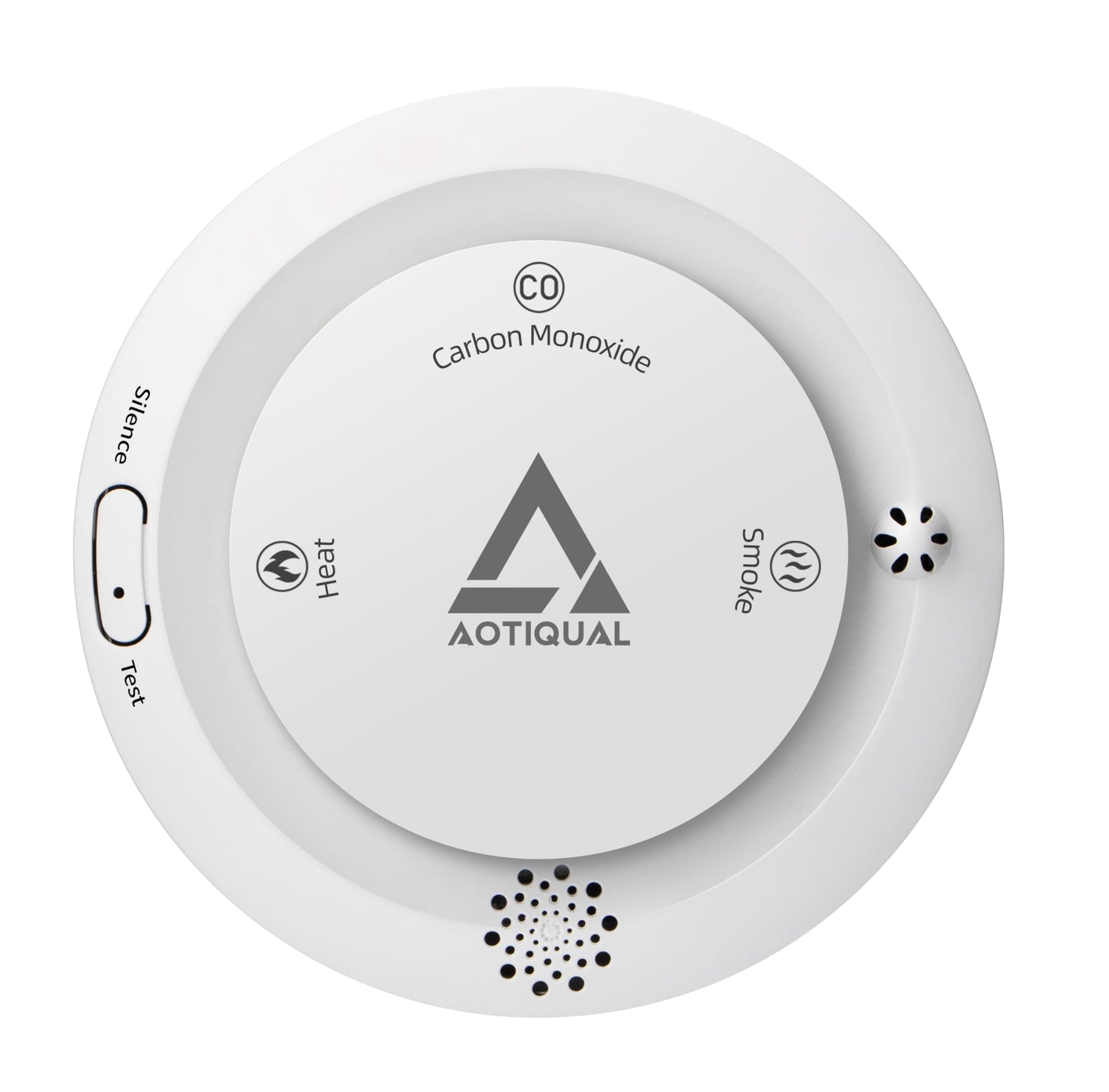 Smoke and Carbon Monoxide and Heat Detector 3-in-1 CO/Smoke/Temp Alarm 10-Year Battery, 85dB Voice Alert, Explosion-Proof ABS, Easy Installation Home Safety Device (Includes AA Batteries)