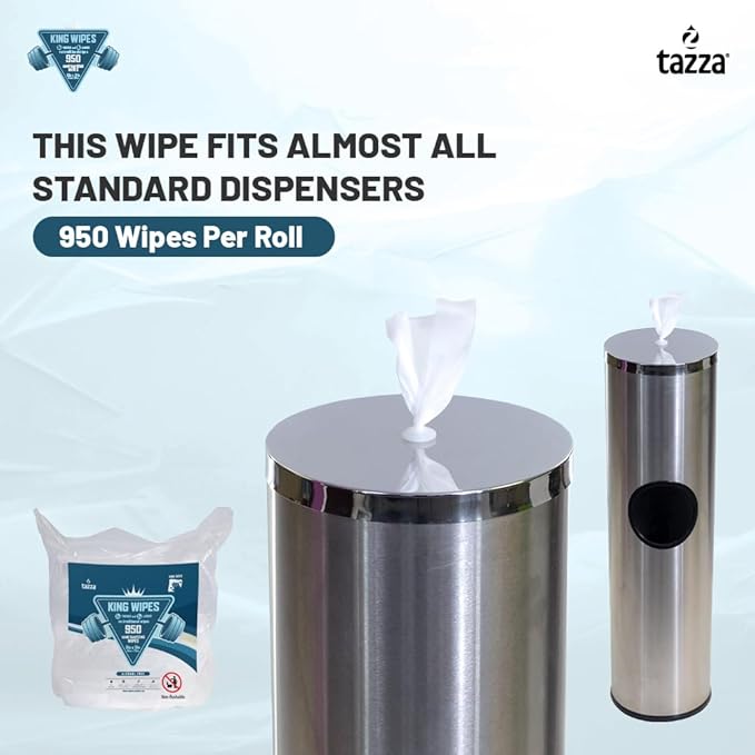 Tazza Wet Wipes, 4 x 950 Count (3800 Total Wipes) - Durable, Pre-Saturated Gym Equipment & Surface Cleaning Wipes