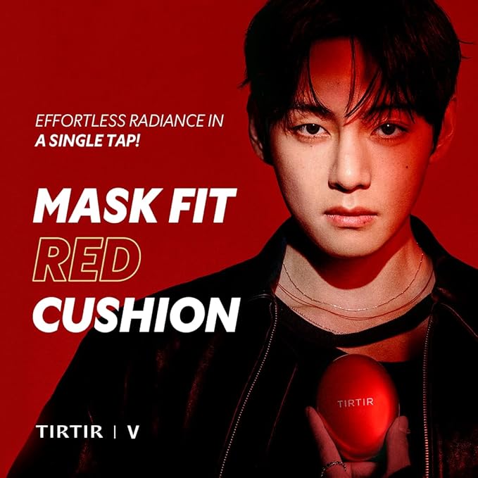TIRTIR Mask Fit Red Cushion Foundation | Full coverage, Weightless, Skin fit, Satin Glow Finish, Korean Makeup BB Foundation, beauty, Tattoo cover up, Buildable (#33N Macchiato / 0.63 Fl Oz)