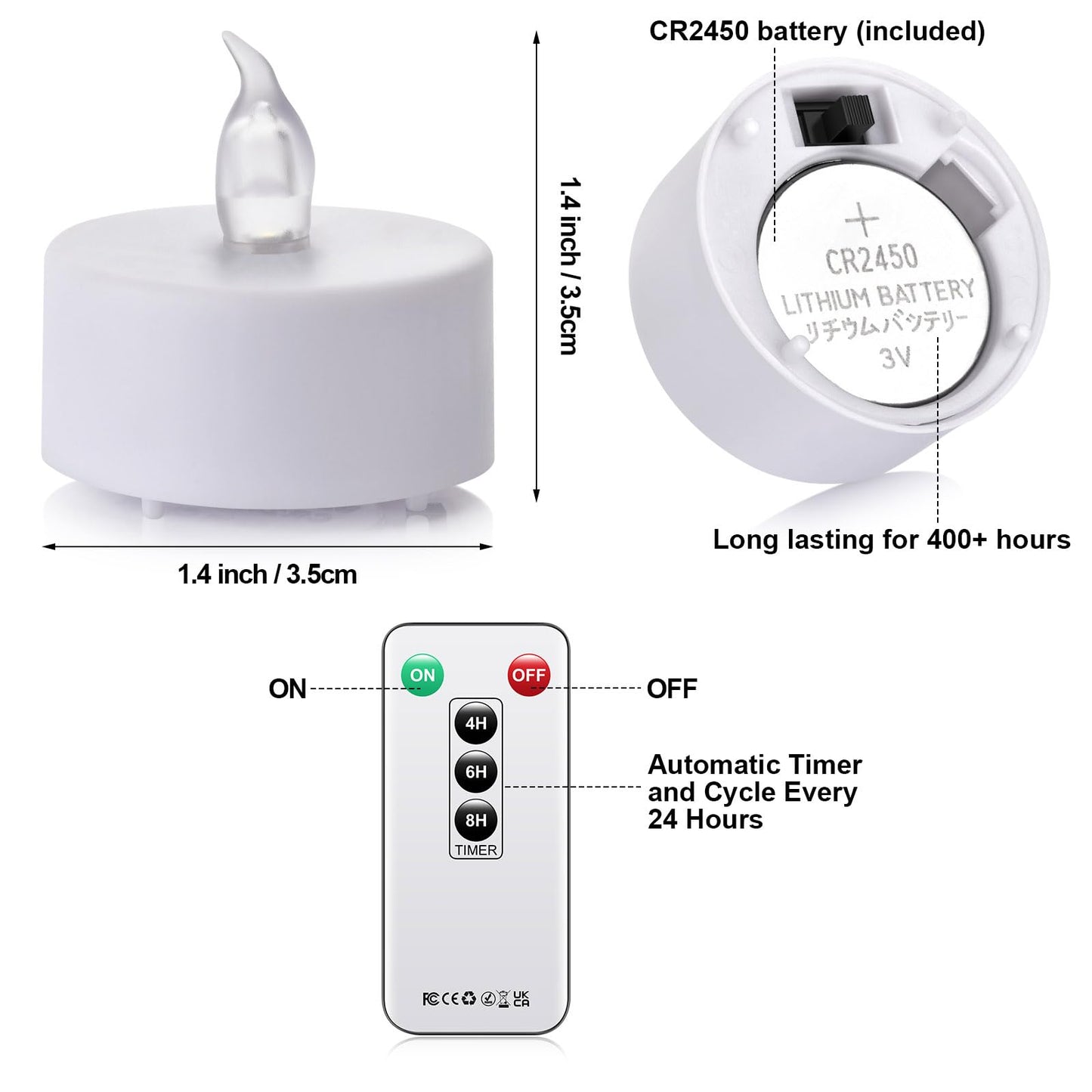 LED Tea Lights with Remote Control: Battery Operated Bulk Realistic and Bright Flickering Long Lasting 400+Hours Flameless Candles for Home Decor Holiday Wedding Party (12pack, WarmYellow)