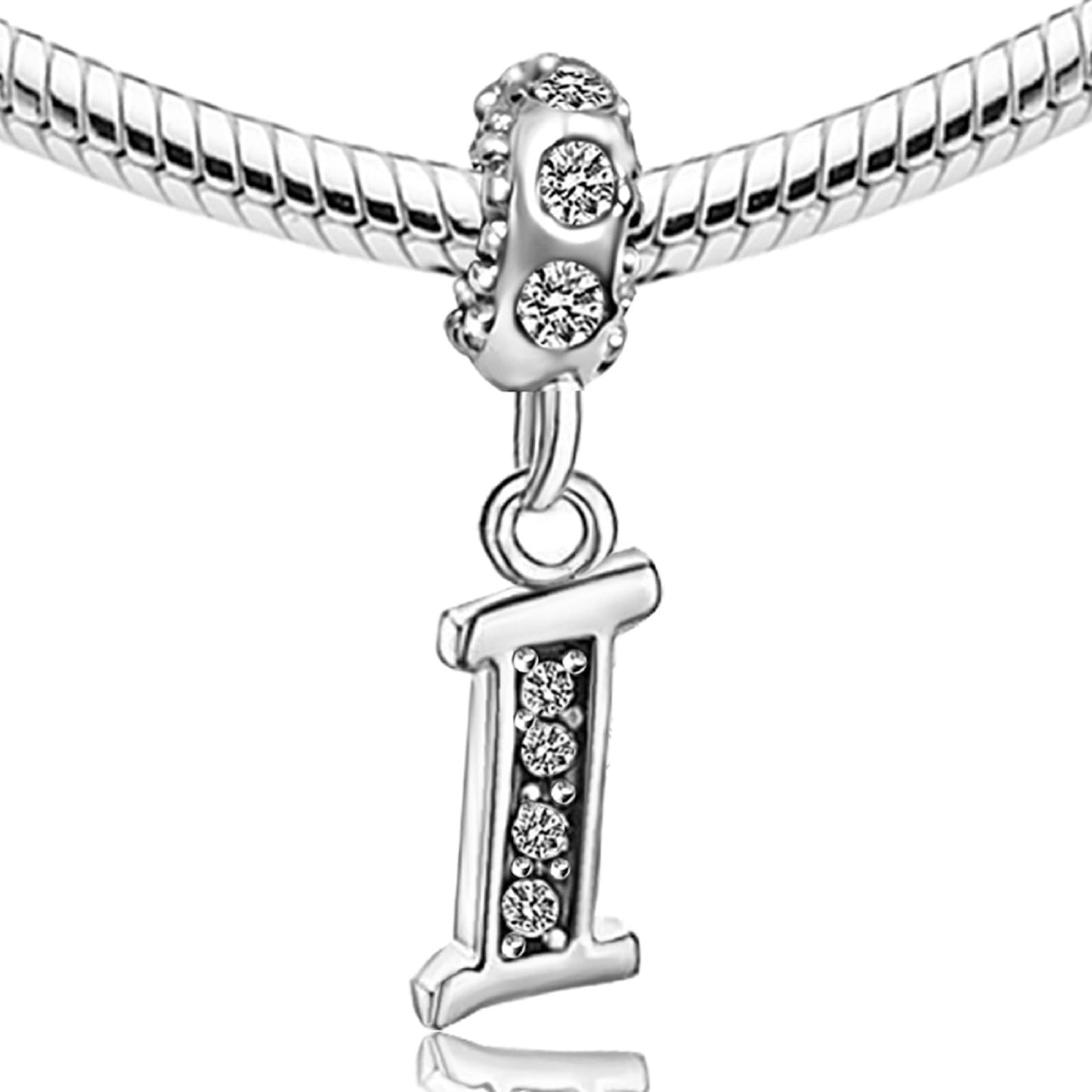 JMQJewelry Mother's Day Womens Beads Charms for Bracelets Necklace Valentine's Day Christmas I Initials Letters Alphabet Dangle