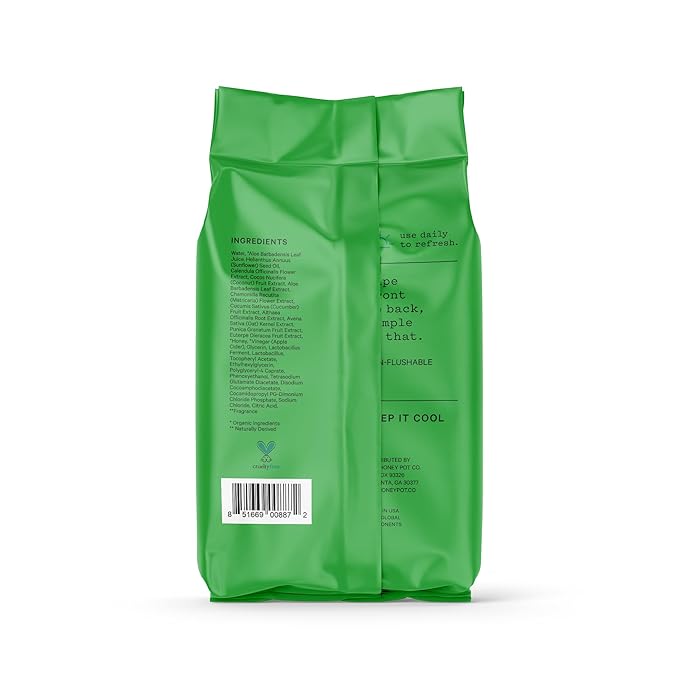 The Honey Pot Company - Feminine Wipes - Daily PH Balancing, Fragrance & Sulfate Free Wipes for Intimate Parts, Body, or Face - Hygiene Products - Cucumber Aloe 30 ct.