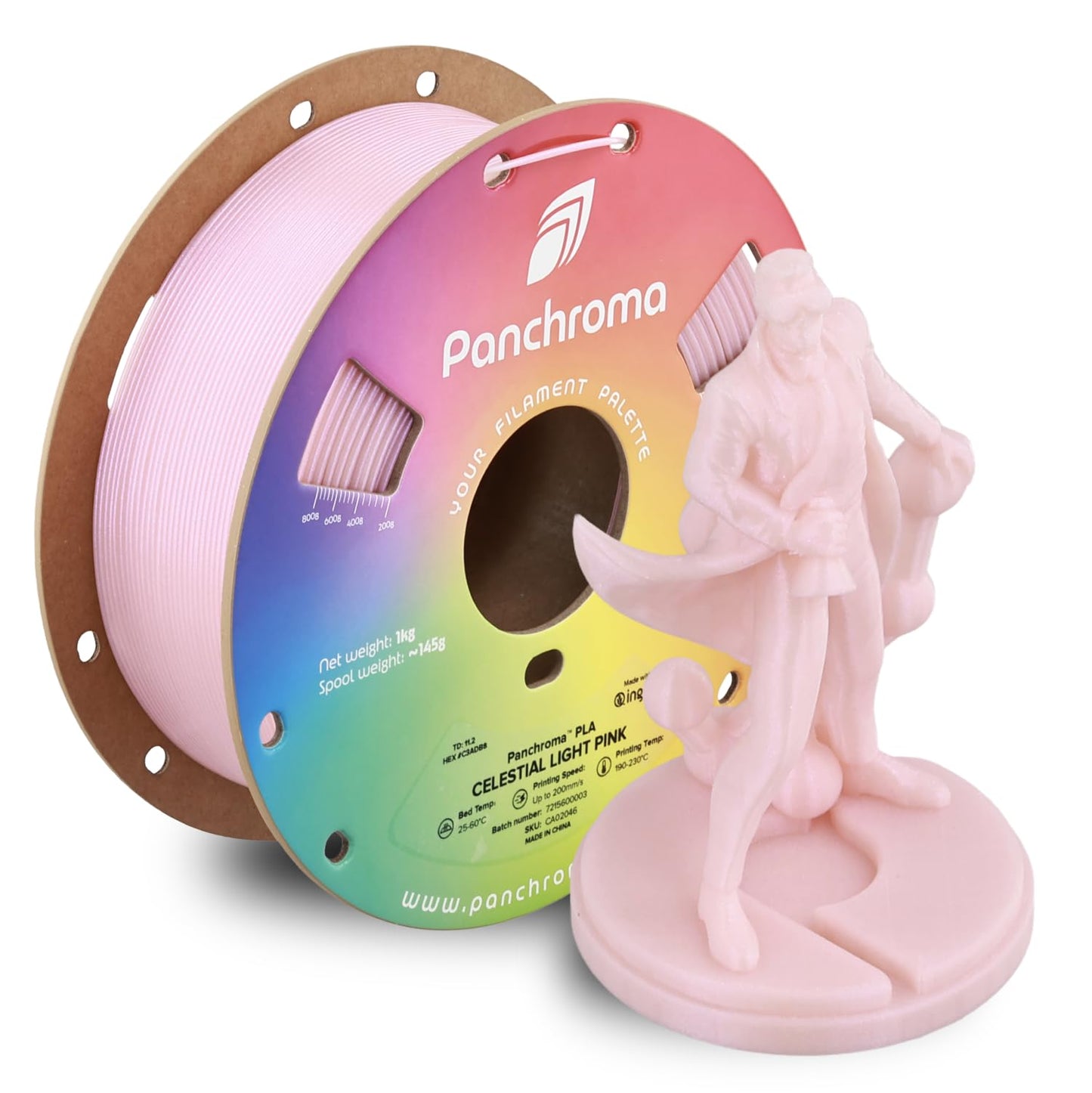 Polymaker Panchroma Celestial PLA Filament, Celestial Light Pink 1.75mm 3D Printing Filament, Shiny Glittering 3D Printer PLA Fi