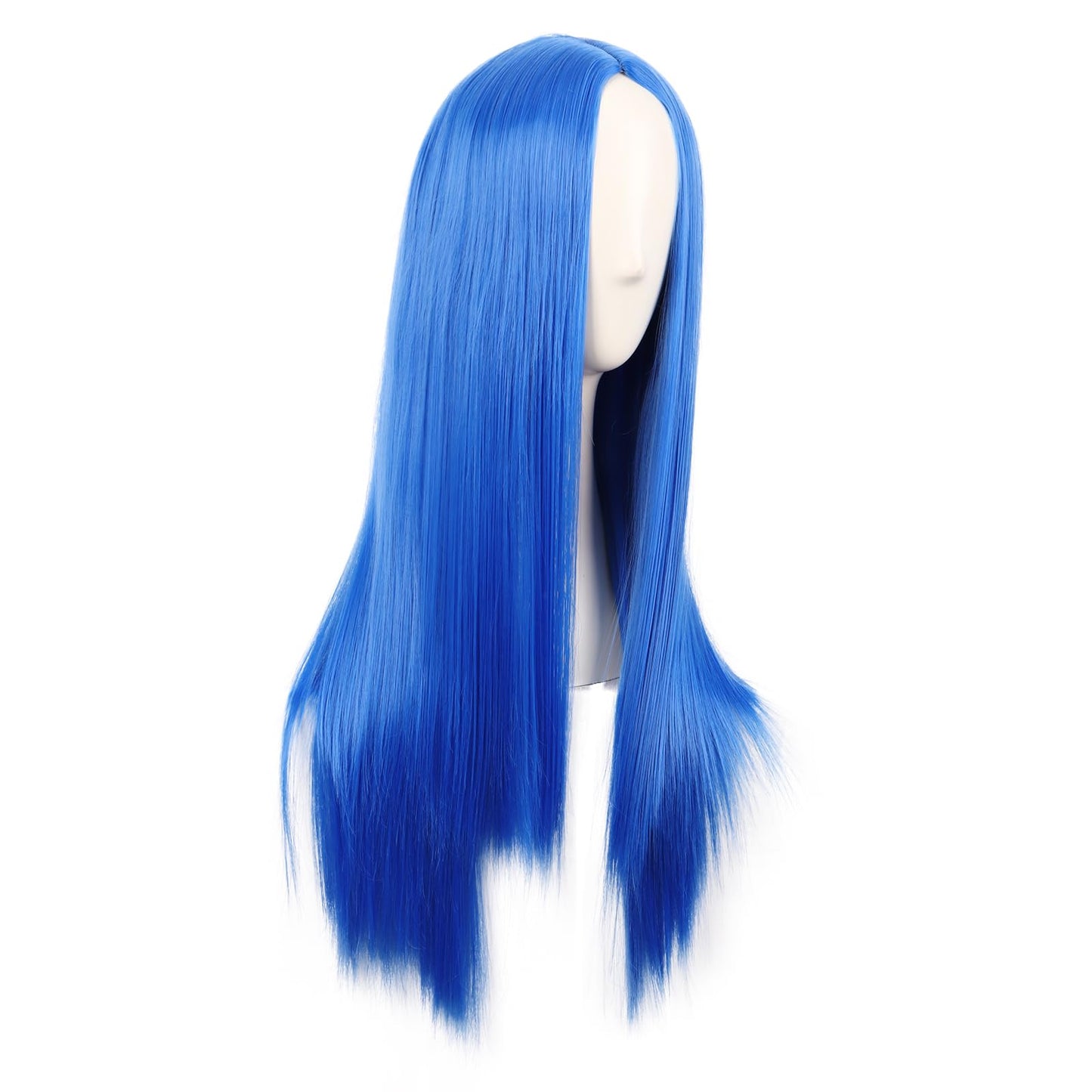 MapofBeauty 28 Inch/70 cm Women Special Long Straight Synthetic Wig (Bright Blue)