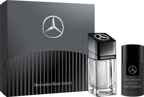 Mercedes Benz Select Giftset - EDT Spray and Deodorant Men for Everyday Wear - Alcohol-Free Deodorant Stick - Woody Amber Mens Cologne - 2 pc