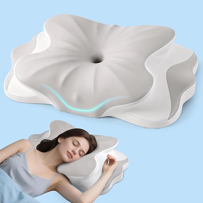 Cervical Neck Pillow - Neck Support Pillows for Sleeping, Contour Memory Foam Pillows for Side, Back & Stomach Sleepers, E...