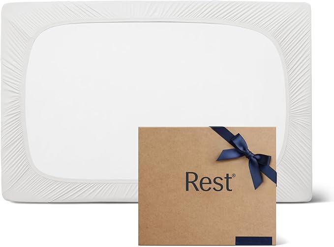REST® Evercool®+ Fitted Sheet, Twin Size, Arctic White, 13" Deep (up to 15’’), Breathable Bedding for Hot Sleeper and Night Sweats, Bed Sheet with Ionic+ Self-Cleaning Silver Yarn for Sensitive Skin
