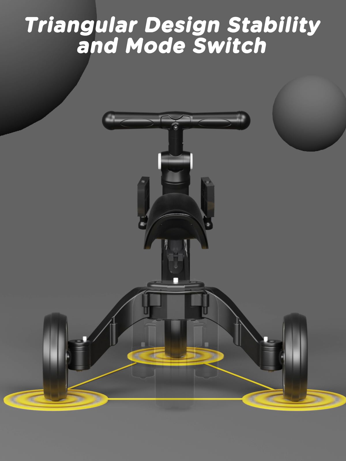 XJD 5 in 1 Toddler Bike, Tricycle for Toddlers 1-3 with Adjustable Seat Height, Removable Pedals, Ideal Balance Bike Birthday Gifts and Toys for Boys and Girls (Black)