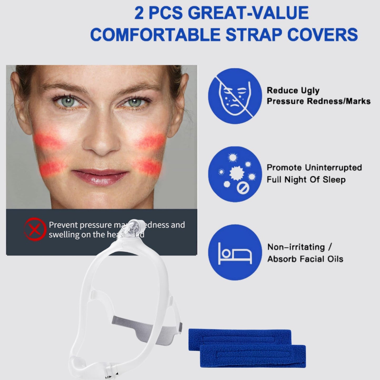 Gbbazu Nasal Frame Assembly for DreamWear, Upgrade Nasal Mask Frame with Headgear, Silicone Soft Perfect Sealing Nose Masks with Headgear, Frame, Tube, 3 Size Nasal Pillow and Absorbent Cloth
