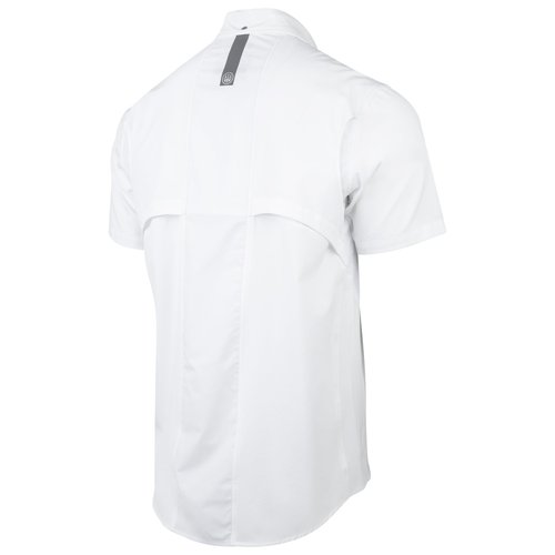 Beretta Men's TKAD Flex Breathable Lightweight Button-Down Outdoor Casual Active Tactical Short Sleeve T-Shirt, Pure White, Small