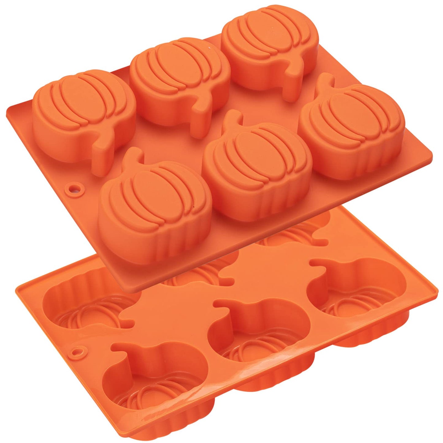 Silicone Molds, 2 Pack Pumpkin Cake Molds Thanksgiving Oreo Muffin Cupcake Pan Hot Chocolate Bomb Mold for Halloween Thanksgiving Fall Baking and Pumpkin Wax Melts Soap Making