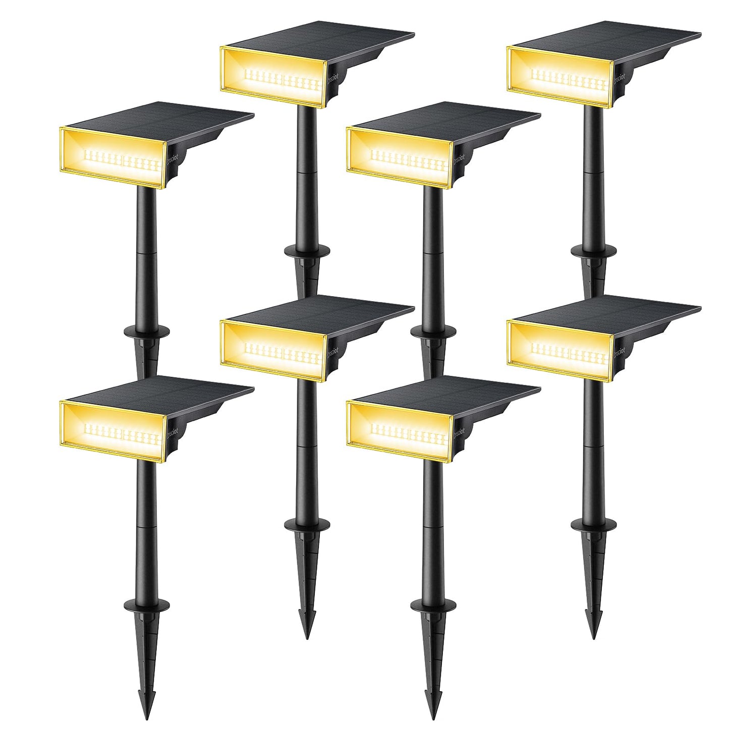 Consciot Solar Lights Outdoor,3000K Warm White Solar Spot Lights, Solar Spotlights Outdoor IP65 Waterproof, Solar Landscape Lights for Yard Tree House,8 Pack