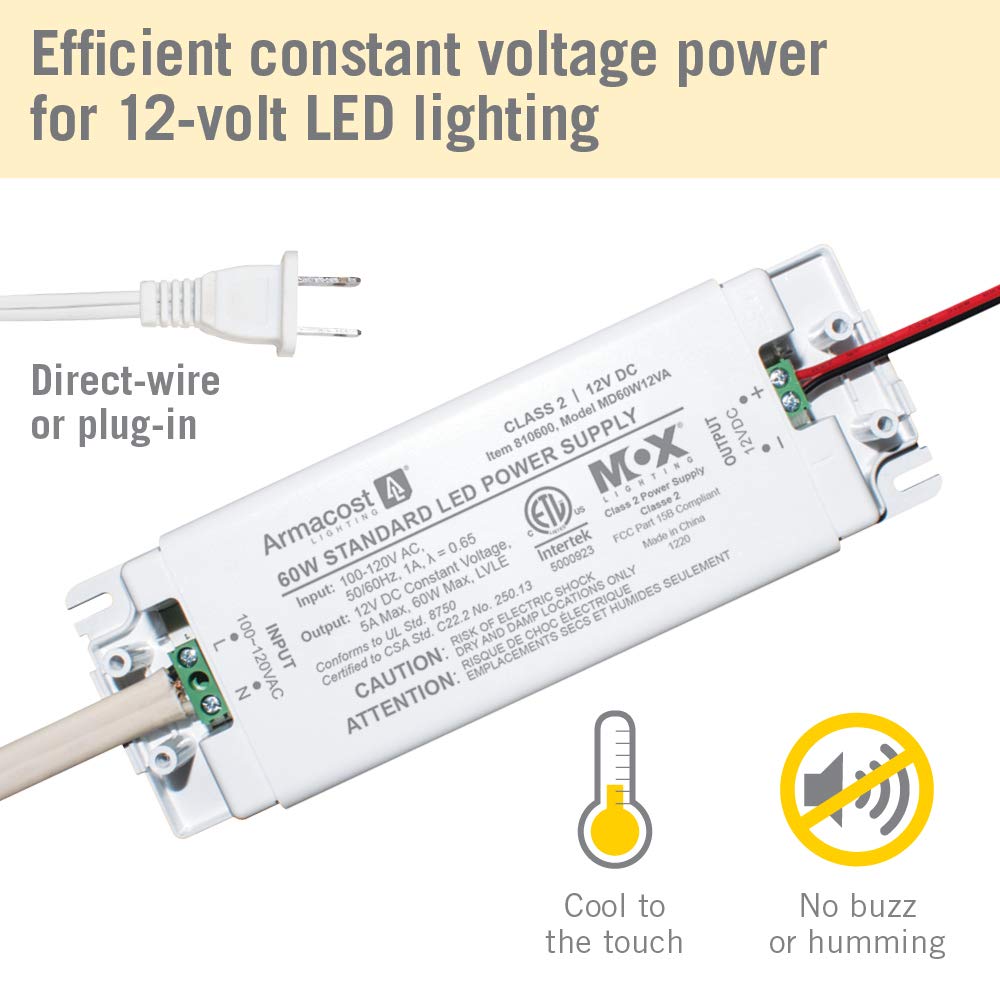 Armacost Lighting 810600 12 Volt LED Power Supply, White