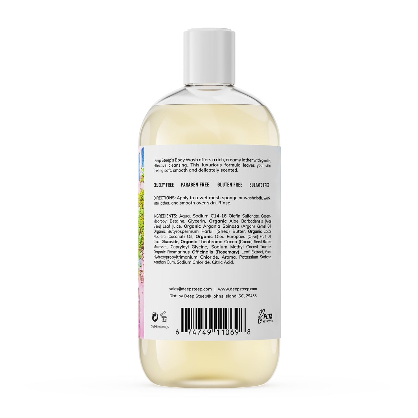 Deep Steep Body Wash, Strawberry Plum (Rainbow Row), 17 oz - Hydrating Shower Gel with Hyaluronic Acid, Shea Butter, Aloe Vera &