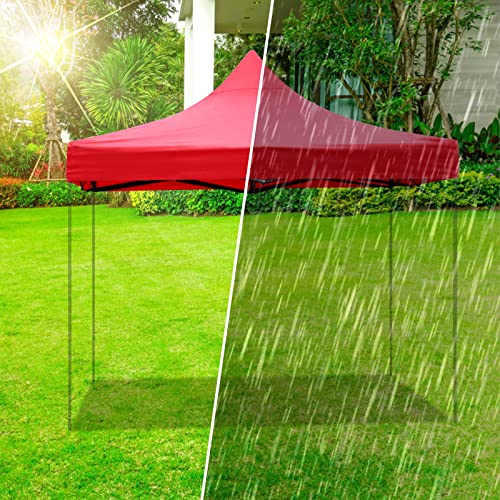 6x6 Canopy Replacement Top, Pop Up Canopy Tent for Commercial Instant Outdoor Portable Patio Lawns Gazebo Outside Camping Red