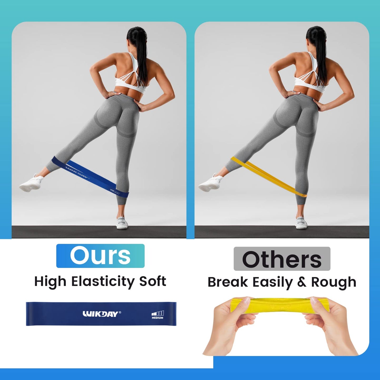 WIKDAY Resistance Bands for Working Out Exercise Loop Bands Workout Bands Set for Men Women Body Stretching, Training, Home Workout, Physical Therapy, Booty Legs, Set of 10 (Assorted)