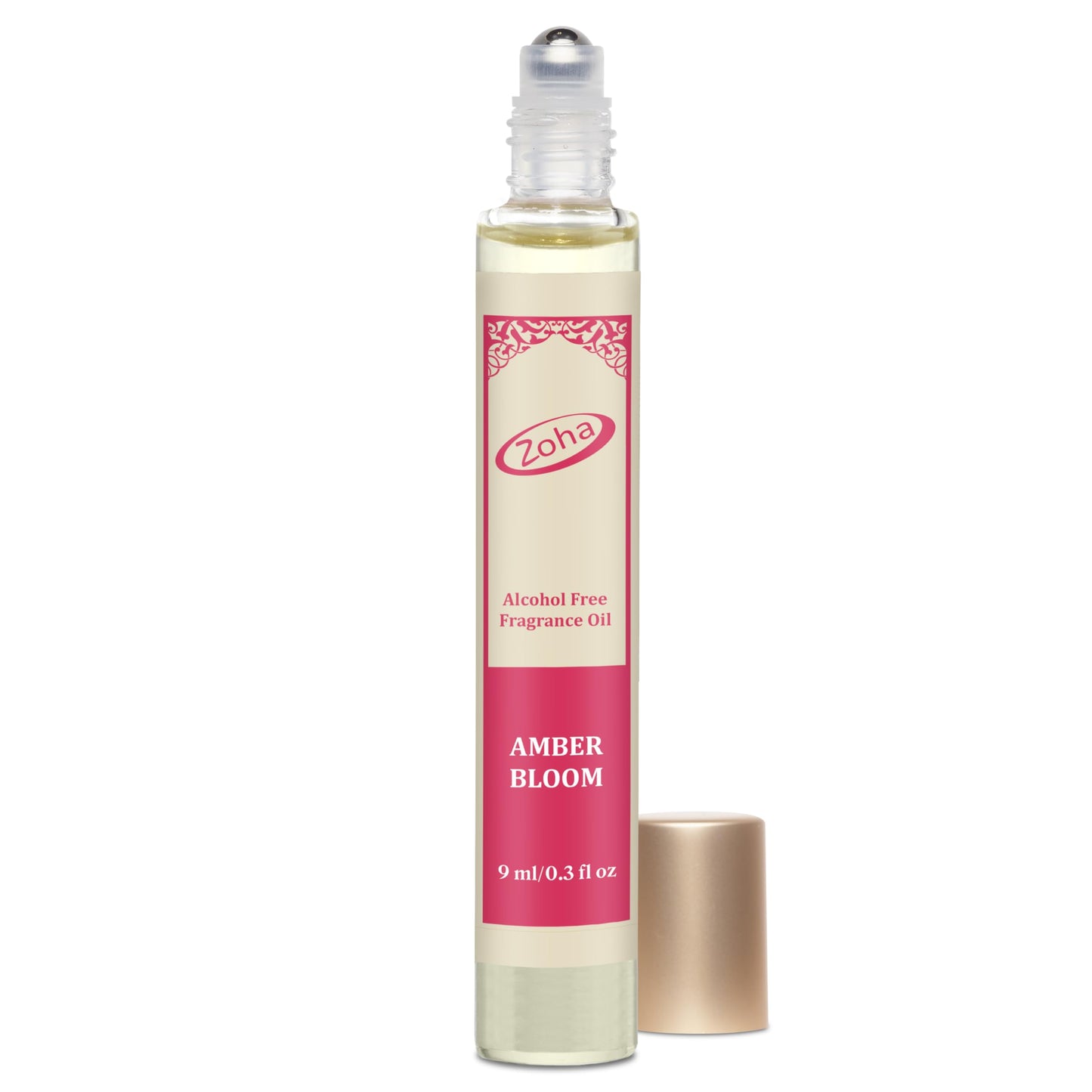 Zoha Amber Bloom - Amber Perfume for Women and Men, Alcohol Free Perfume Oil Roll On, Natural Clean Travel Size Parfum, 9ml Roller