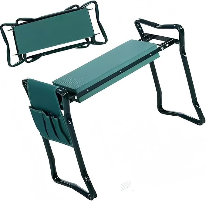 NTCLHFXU Foldable Garden Kneeler Seat Stool with Large Tool Bags Gardening Women Seniors Gardening Benches Kneeler and Seat