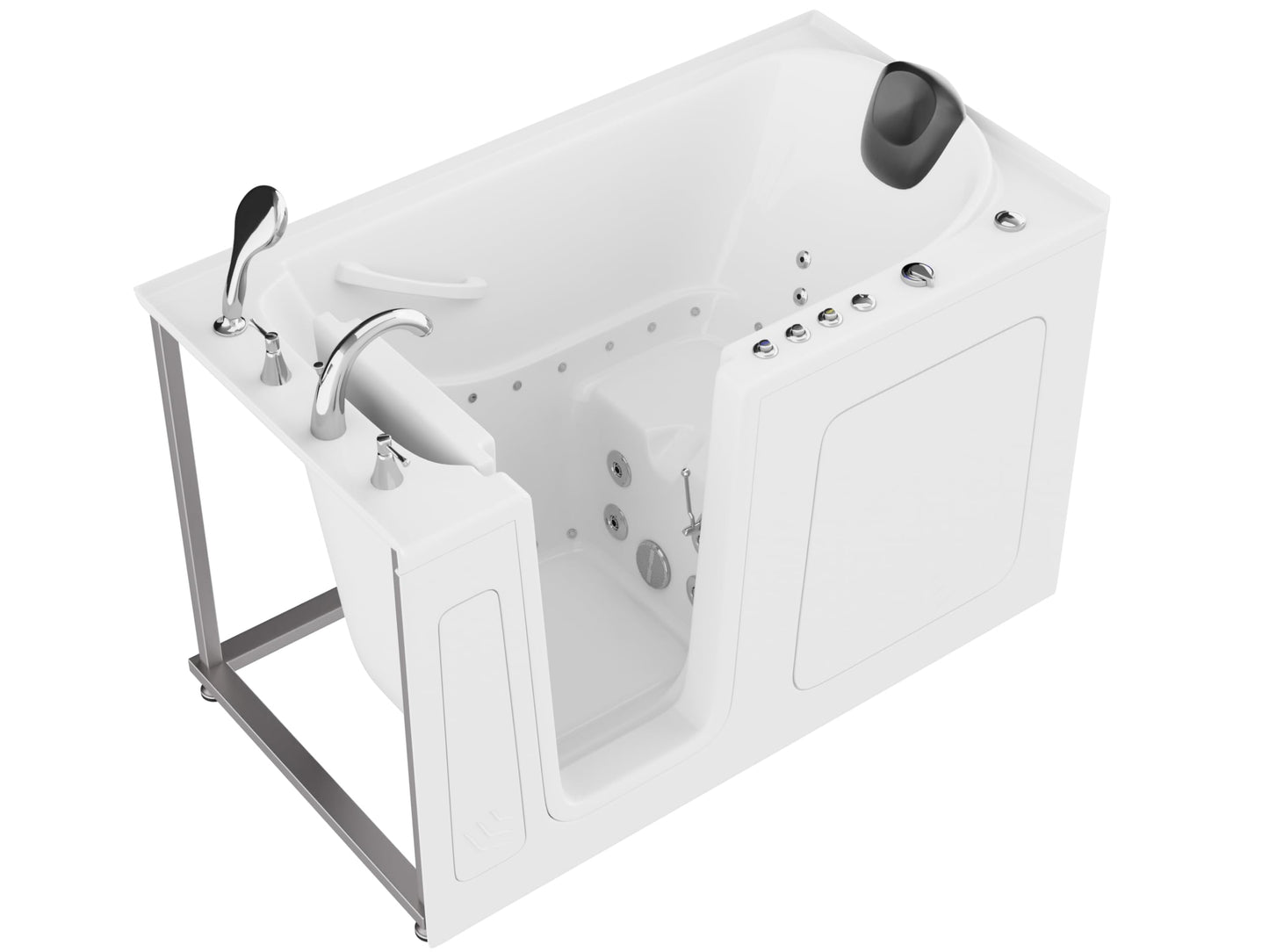 ANZZI Tubs Series Left Drain Quick Fill Walk-In Whirlpool and Air Tub with Powered Fast Drain in White Finish 32 in. x 60 in. | AMZ3260LWD