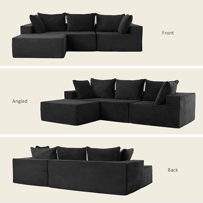 INGEROOM Modular Cloud with Deep Seat 108 inch (Black)