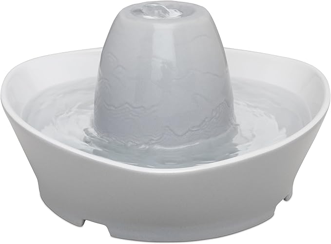 PetSafe Ceramic Pet Fountain – for Cats and Small Dogs – 60 Oz Water Capacity – Whisper-Quiet Water Flow – Great for Shy o...