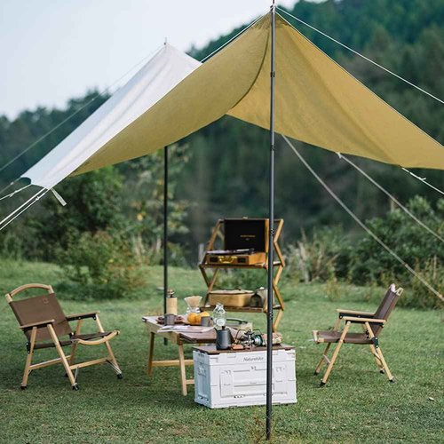 Telescopic Tarp Poles, Canopy Adjustable Carbon Fiber Poles Set of 2, Portable & Lightweight Tent Tarps for Awning, Camping, Hiking 118"