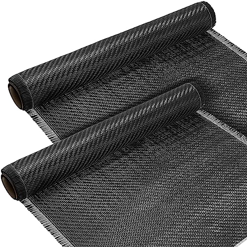 Tudomro 10ft x 12" Carbon Fiber Fabric Black Carbon Fiber Sheet Pure Cloth 2 x 2 Twill Weave-3k/220g for Cars Structural R...