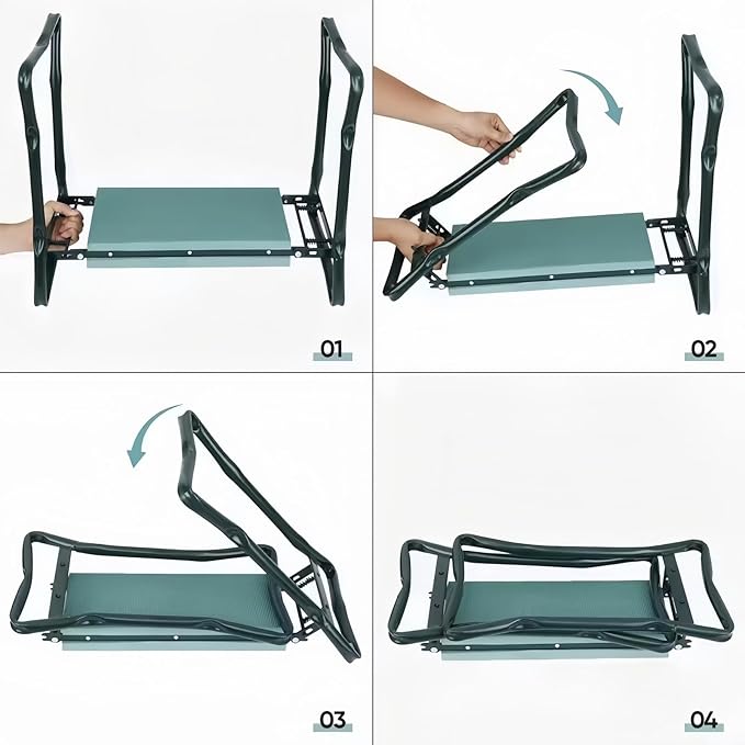 NTCLHFXU Foldable Garden Kneeler Seat Stool with Large Tool Bags Gardening Women Seniors Gardening Benches Kneeler and Seat
