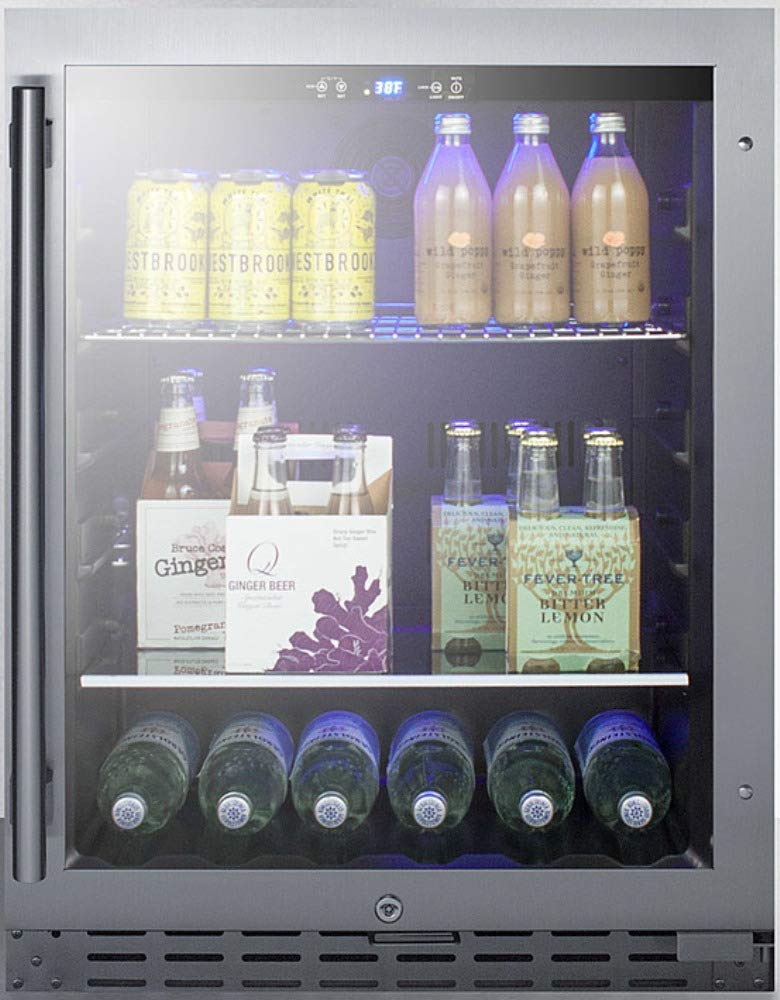 Summit 24” Beverage Center, 4.2 cu.ft. Capacity, ADA Compliant, Stainless Steel & Glass- ALBV2466